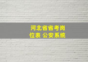 河北省省考岗位表 公安系统